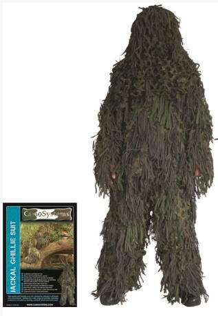 Ghillie Suit Jackal 3D camouflagesæt i Woodland XL/XXL