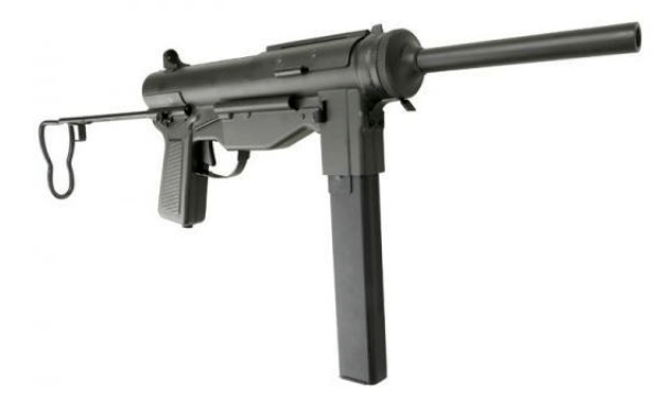 Dette er en god kopi af M3A1 riflen, som er lavet i fuld metal med en udgangshastighed på 107 m/s