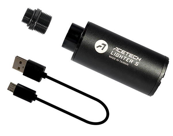 Vores Lighter S Tracer - 14 mm CCW indeholder Tracer enhed, adapter til 11 mm CW og et USB opladnings kabel