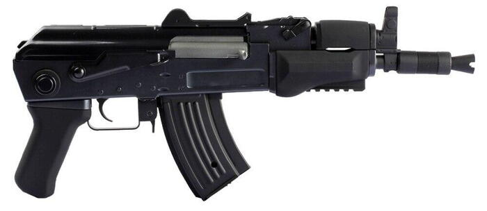 Dette er en kompakt elektrisk AK 47, som er lavet i en stærk polymer