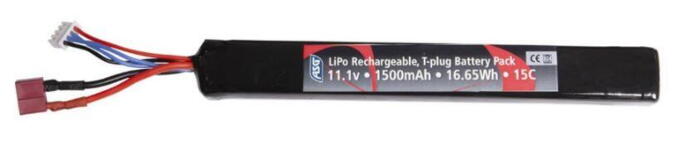 Dette er et kraftigt 11,1 volts lipo batteri, som kommer med deans stik
