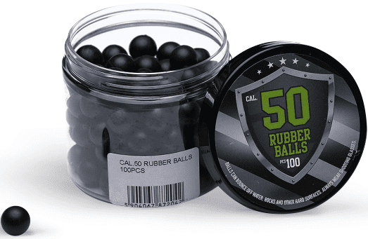 Disse gummikugler passer til kaliber 50 reball pistoler, og vejer 1.7 gram per kugle