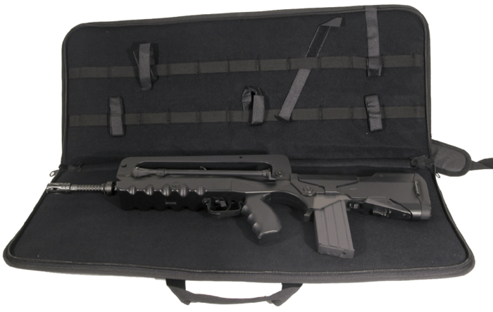 Denne taske er perfekt til en mellem lang riffel, og en ekstra pistol i lommen foran