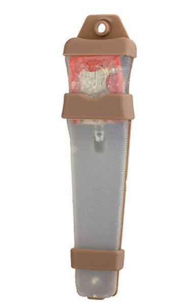 Denne nød markør lyser kontinuerligt rød eller blinker