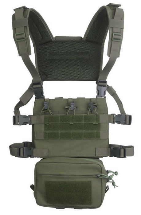 Denne chest rig kommer med drop down lomme og ryg panel