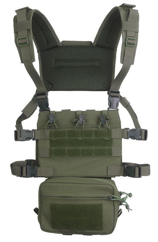 Airsoft Micro Chest Rig med rygpanel - OD|Gunzone.dk