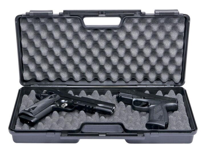 Denne kasse kan holde op til 2 pistoler, med magasiner alt efter størrelse