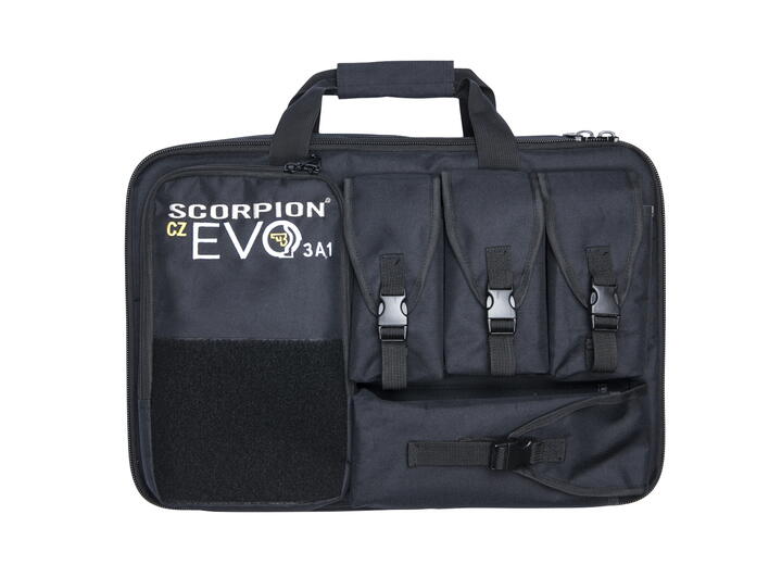 Her ses de ydre lommer på denne Scorpion Evo 3 - A1 hardball taske