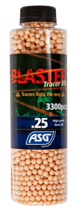 Blaster Tracer 0,25g Airsoft BB in Red color-3300 pcs. in bottle