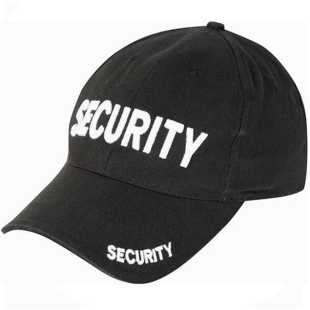 Fed sort baseball cap med 3 gange security på kasketten