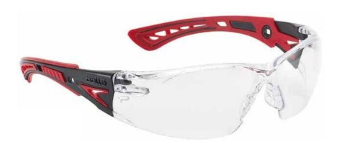 Tacticool airsoft sikkerheds brillerne Bollé Rush+ med røde og sorte brillestænger