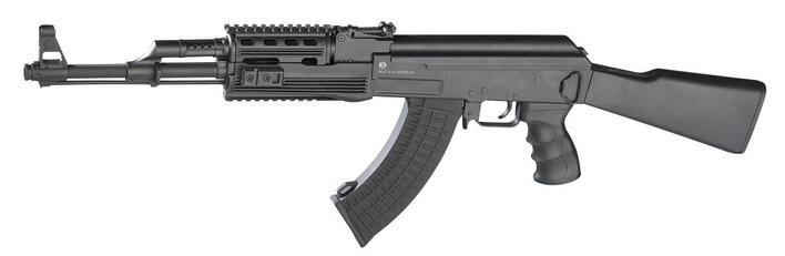 Sort Kalashnikov AK47 tactical hardball riffel som kommer med 2 magasiner