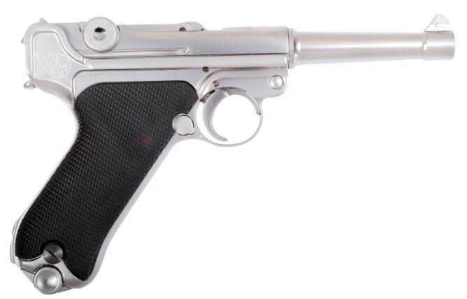 Airsoft pistol i form af en Luger P08 4" Full Metal