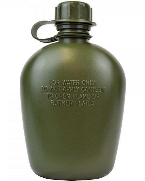 Militær drikkedunk, som kan holde 1 liter væske