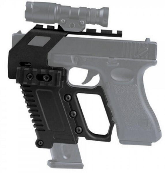 Dette softgun rail system, gør det muligt at have et ekstra magasin, med på selve pistolen