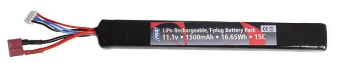 Dette er et kraftigt 11,1 volts lipo batteri, som kommer med deans stik
