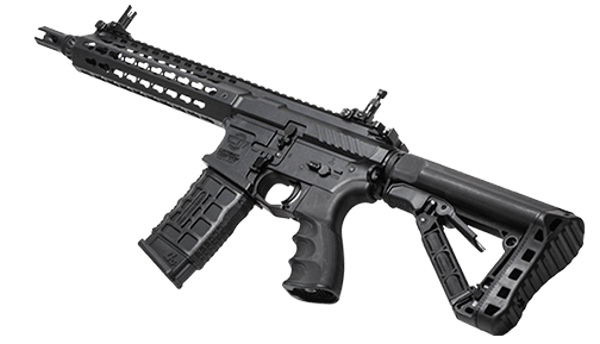 Softgun geværet kommer med et 300 skuds hi-cap magasin