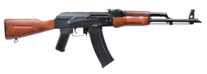 Kroppen og løb på denne elektriske AK74 er konstrueret af metal