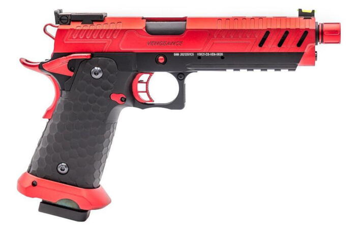 Denne pistol kommer med flotte røde & sorte detaljer