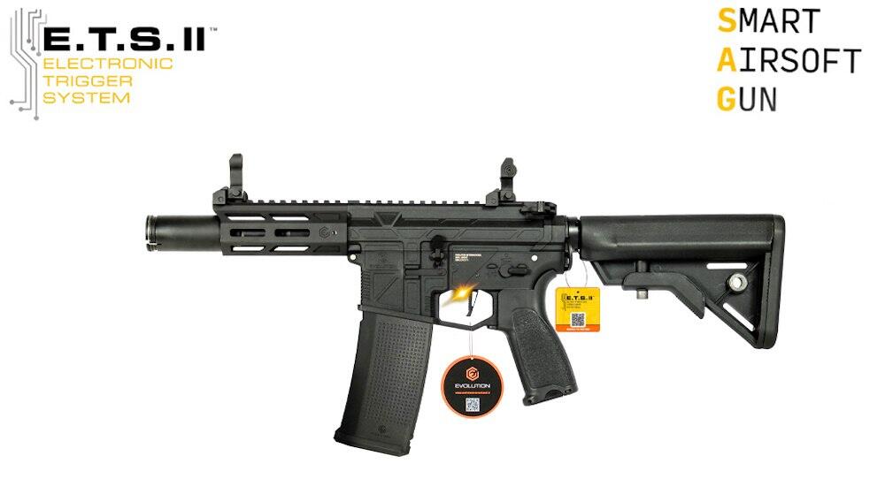Denne riffel kommer med Evolution airsofts eget smarte ETS II ETU