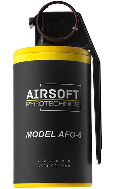 Denne granat har en kerne af tørret ærter, som skydes ud af den ved detonation