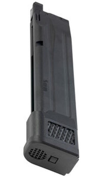 Dette magasin kommer med en extended baseplate, som giver en total kapacitet på 26 softgun kugler