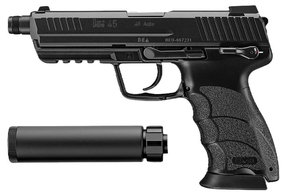 Denne pistol kommer inkluderet med lyddæmper man kan se der er indbygget