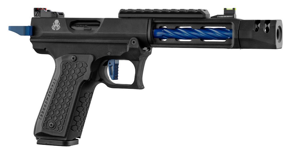 Denne airsoft pistol kommer i sort og blå farver, og har logo fra monsteret CTHULHU