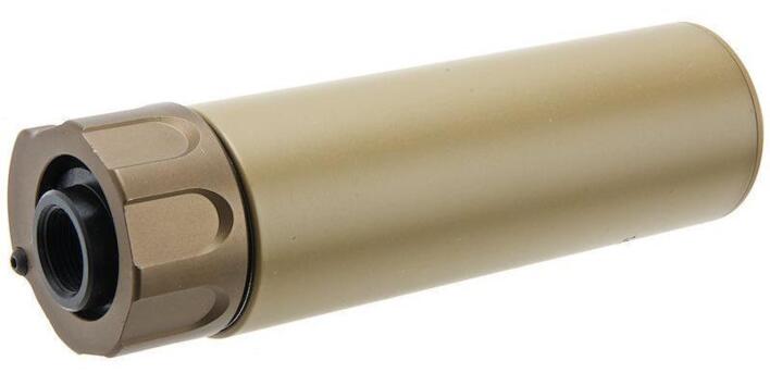 Selve dæmperen ligner en Surefire Socom 556 og passer på 14mm CCW gevind