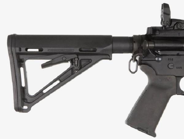 Her er den monteret på en riffle