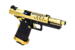Vorsk hi-capa 4.3 som er en gas blowback softgun pistol i farverne sort og guld