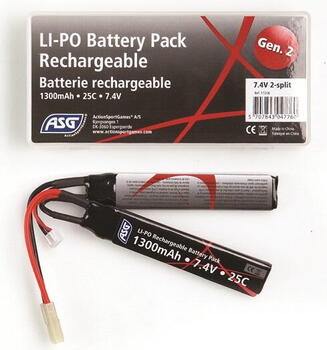 Airsoft Batteri, 7,4V 1300 mAh, LI-PO, nunchuck