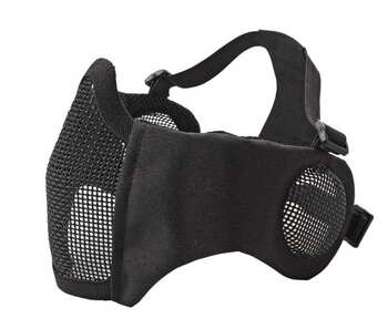 Metal mesh maske med kind pads og øre beskyttelse, Sort