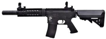 M4 Special Forces 7" Silenced fuld metal - Sort
