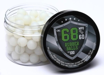 FLUORESCERENDE GRØNNE/HVIDE REBALL KUGLER - KALIBER 0.68